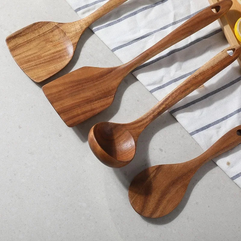 AcaciaCraft – Premium Wooden Utensil Set