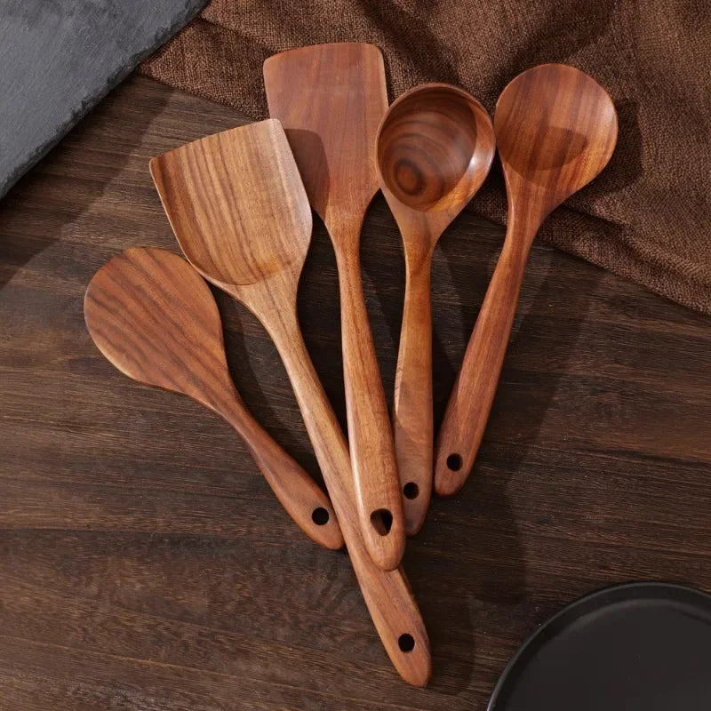 AcaciaCraft – Premium Wooden Utensil Set