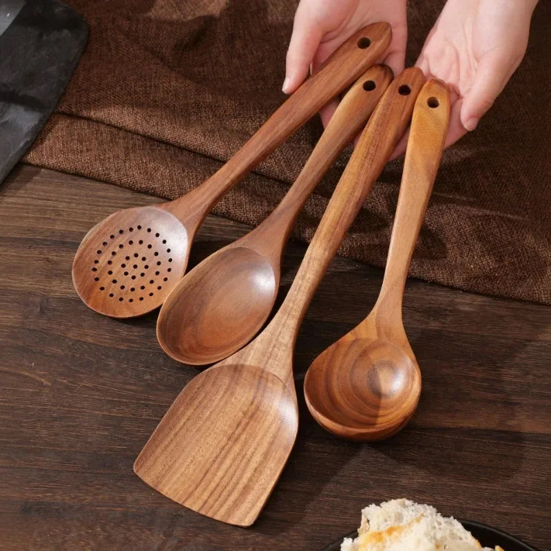 AcaciaCraft – Premium Wooden Utensil Set