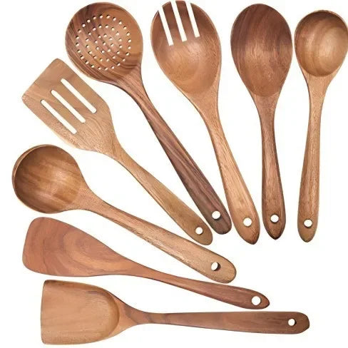 AcaciaCraft – Premium Wooden Utensil Set