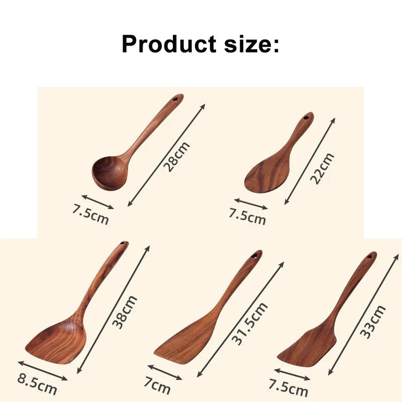 AcaciaCraft – Premium Wooden Utensil Set
