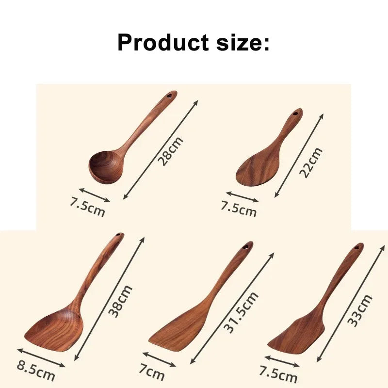AcaciaCraft – Premium Wooden Utensil Set