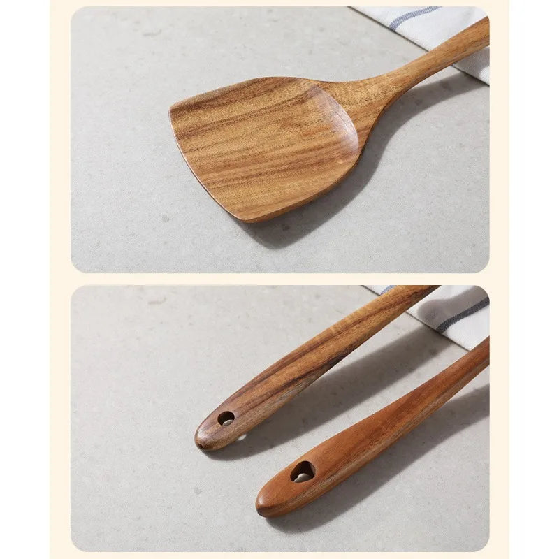 AcaciaCraft – Premium Wooden Utensil Set