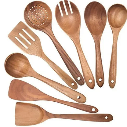 AcaciaCraft – Premium Wooden Utensil Set